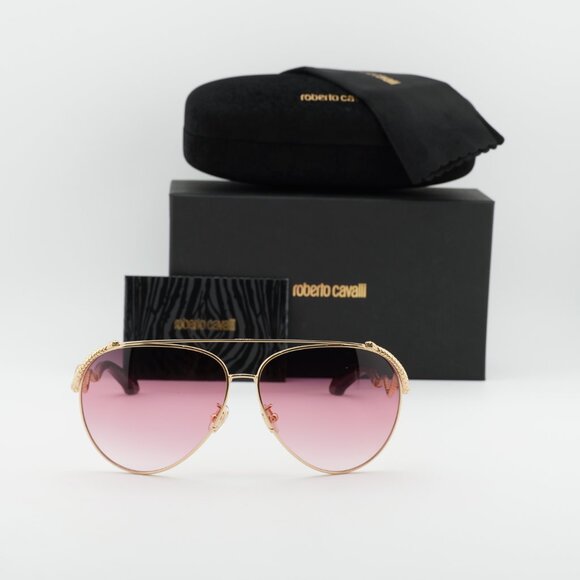 Roberto Cavalli SRC090M 300K Aviator Sunglasses - Gold/Pink main image 4